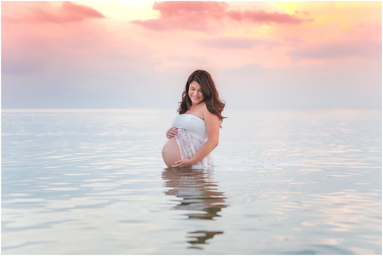 Sunset beach maternity sessions in Norfolk Virginia.
